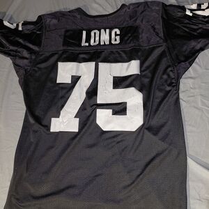 Raiders Black Football Jersey with 'LONG' and 75